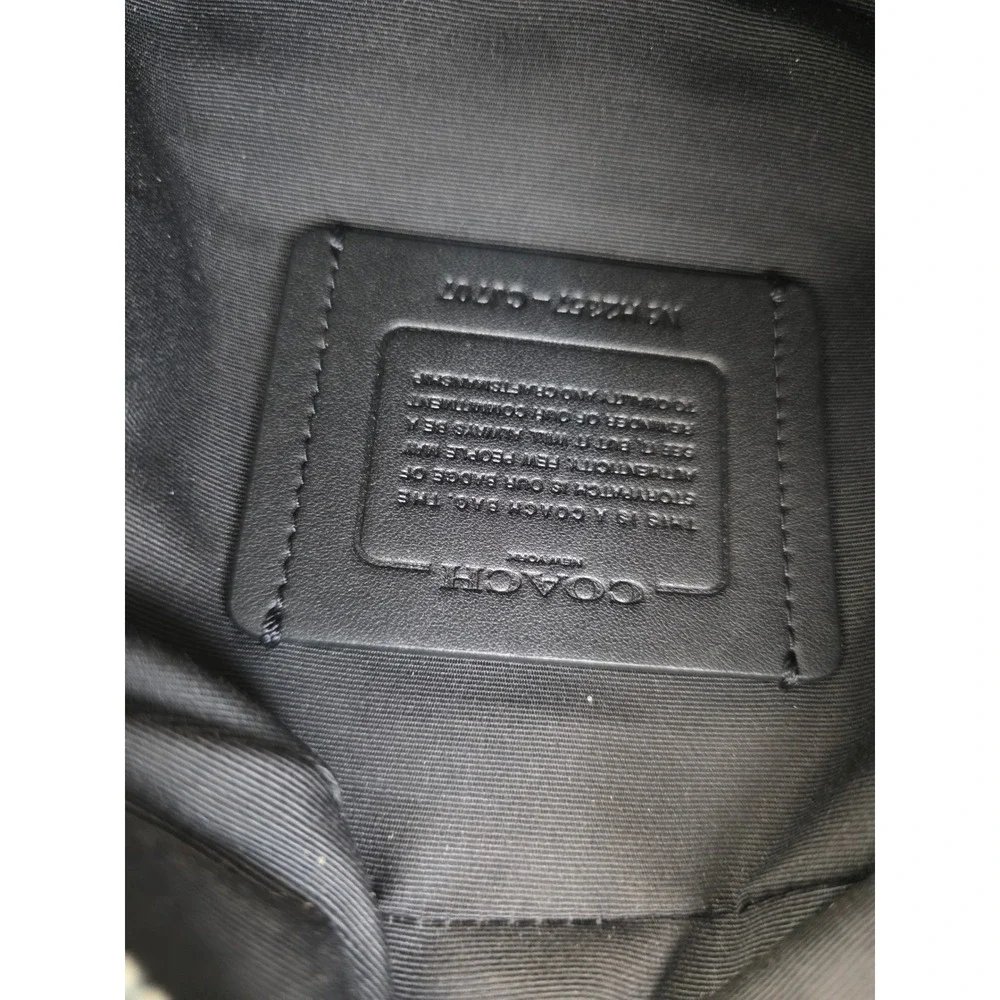 Coach West Belt Bag Signature Canvas Leather Charcoal Black  Gray Fanny Pack - Picture 8 of 13